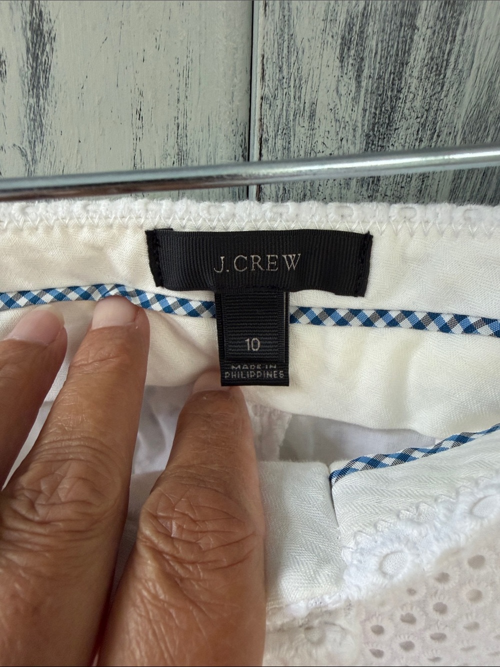 J. Crew White Eyelet Cropped Pants Size 10 - Picture 3 of 6